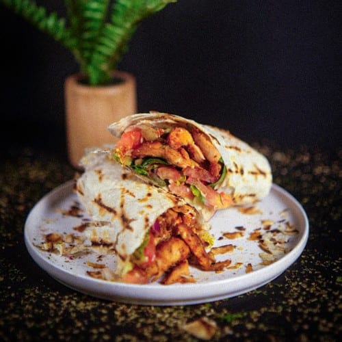 Chicken Shawarma Wrap (Serves 15)  With Hummus.